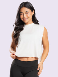 BLUSA CAVADA VISCOLYCRA (MARFIM)