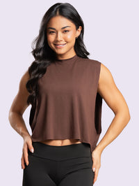 BLUSA CAVADA VISCOLYCRA (MARROM)