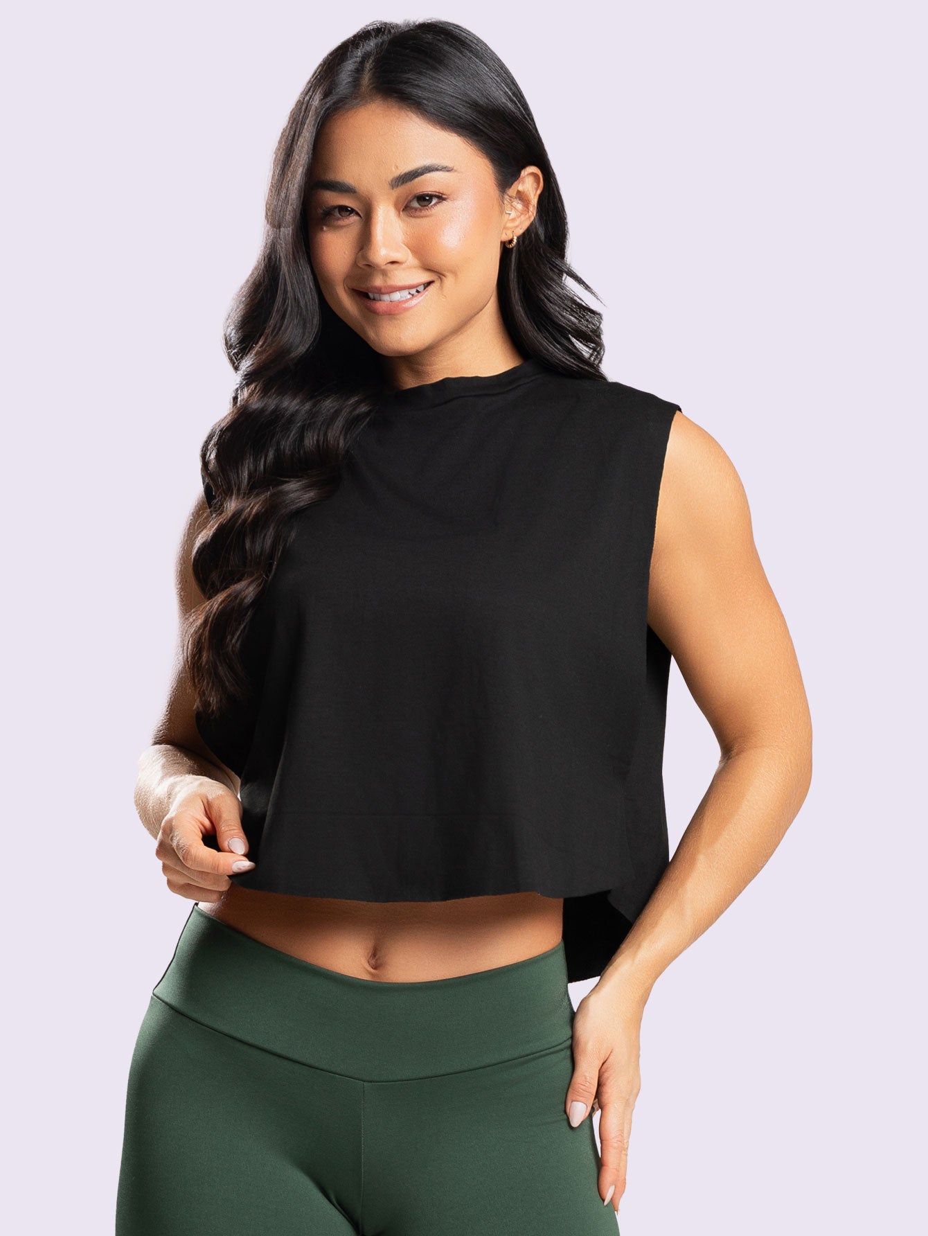 Blusa Cavada Viscolycra - PRETO