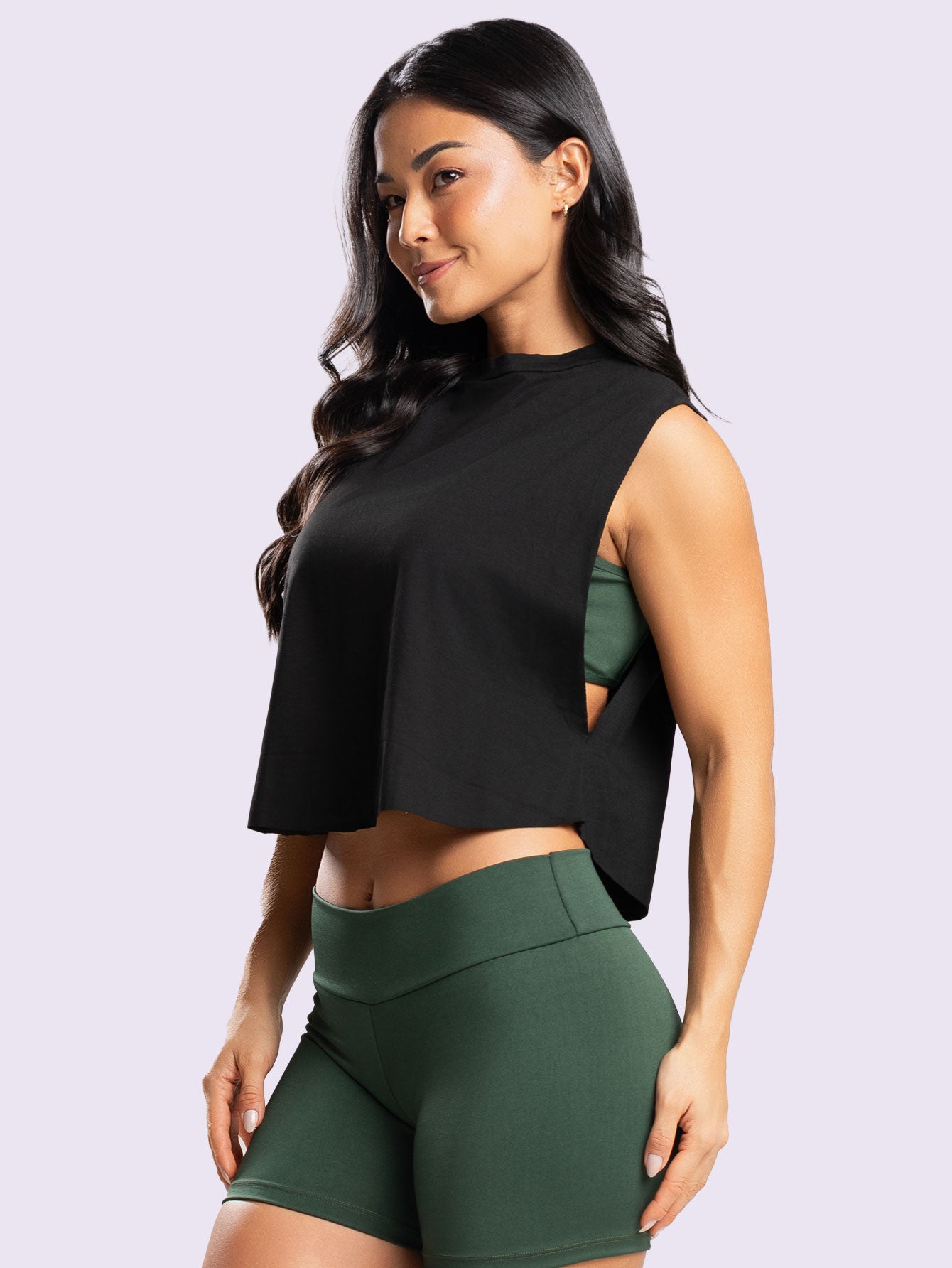 Blusa Cavada Viscolycra - PRETO